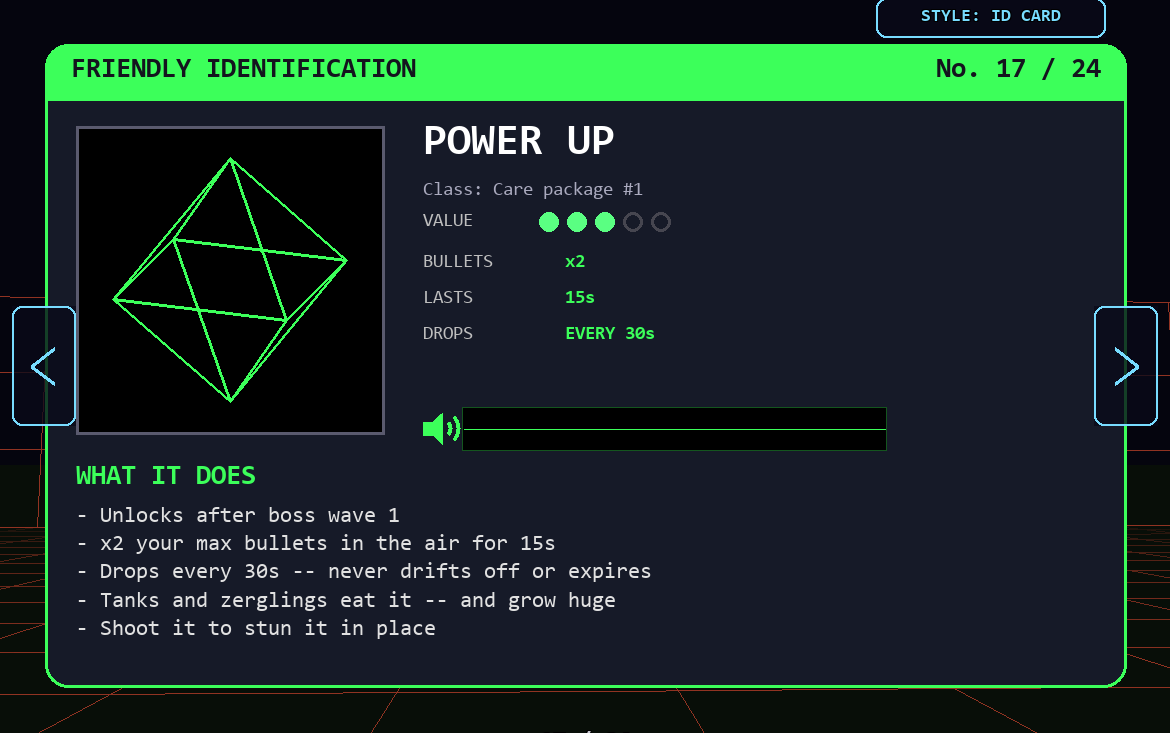 Power Up card