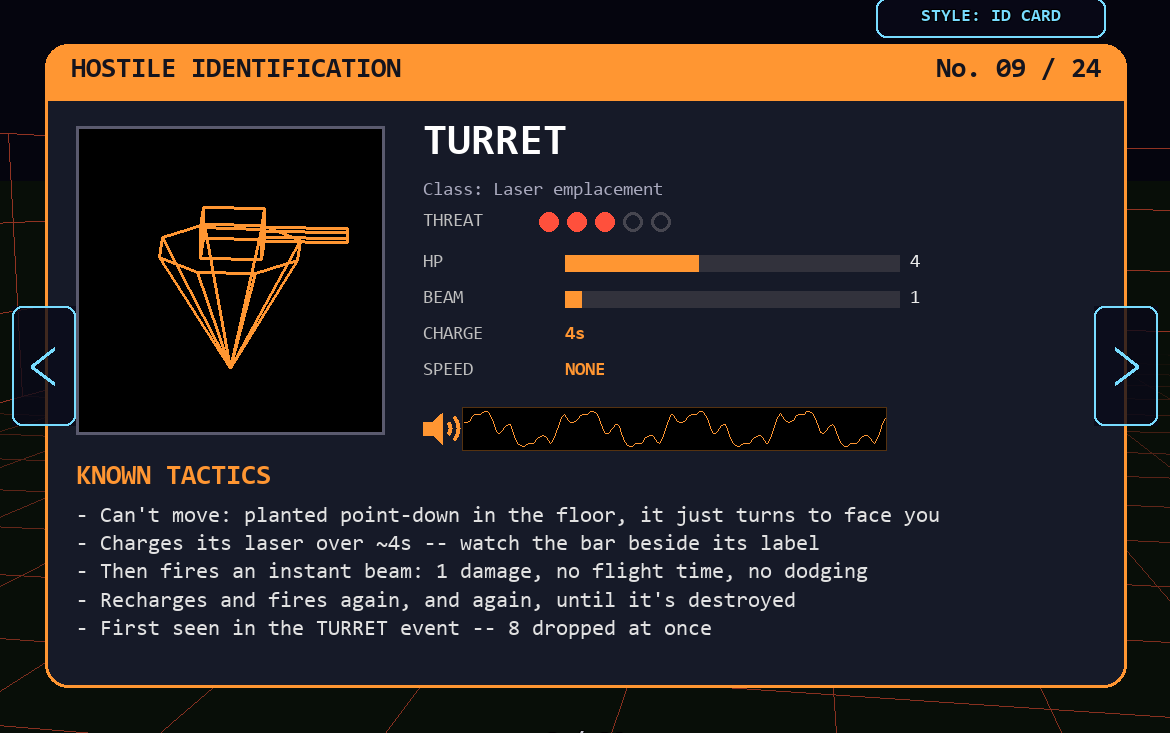 Turret ID card